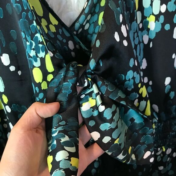 Torrid Satin Blouse Puff sleeve, Tie back, Peekaboo, Lightweight, Sexy, … - Picture 7 of 15